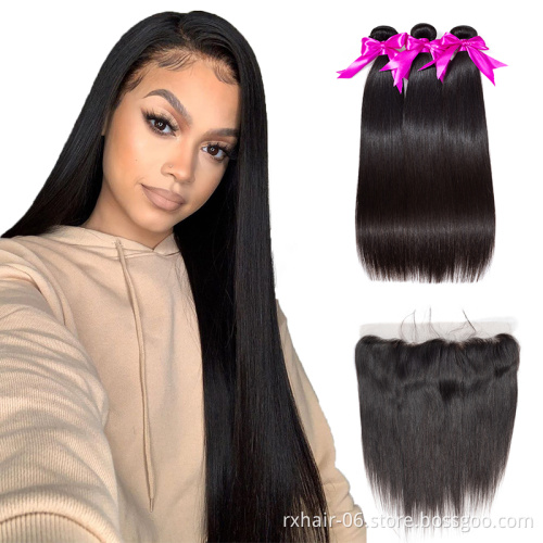 Wholesale Cuticle Aligned Unprocessed Brazilian Hair,  ISEE HAIR High Quality Virgin Human Straight Bundles with closure